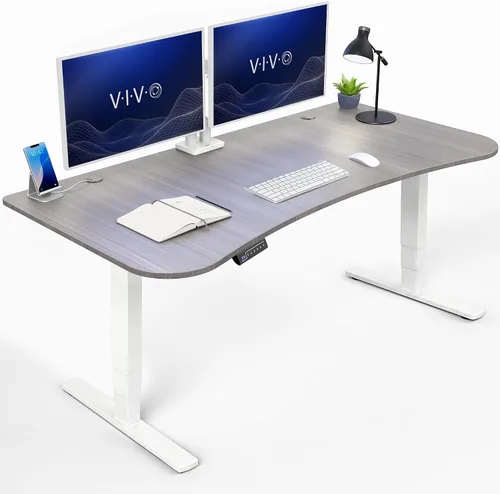 Vista 34 de VIVO - Escritorio eléctrico de pie de 71 x 30 pulgadas con marco de bambú real, ajuste de pantalla táctil, soporte de marco de 176 lb, serie 2E