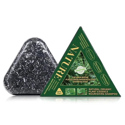 Vista 9 de Barra de champú de carbón de bambú, limpieza profunda, cabello seco hidratante con jabón sólido natural, champú de limpieza hidratante para control