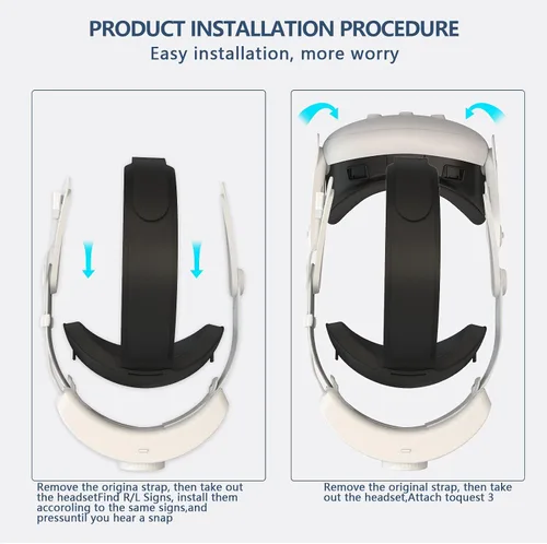 Vista 4 de RGB Head Strap for Oculus Quest 3, MTomatoVR Replacement Strap Built-in 8000mAh, Enhance 5-7 Hours Gaming Time, Comfort Support VR Accessaries