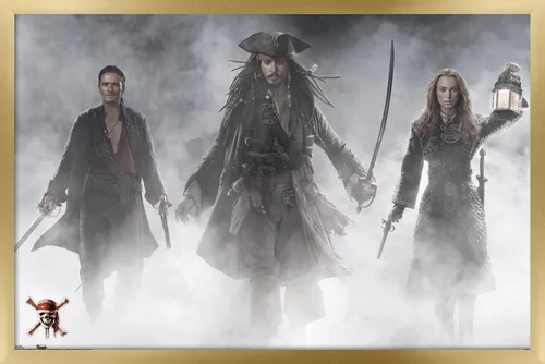 Vista 12 de Trends International Disney Pirates of the Caribbean: At World's End - Póster de pared de grupo, 14.725 x 22.375 pulgadas, versión enmarcada