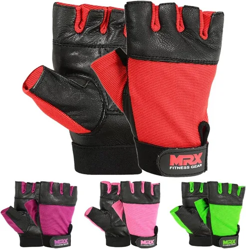 Vista 7 de MRX - Guantes de cuero para levantamiento de pesas para mujer