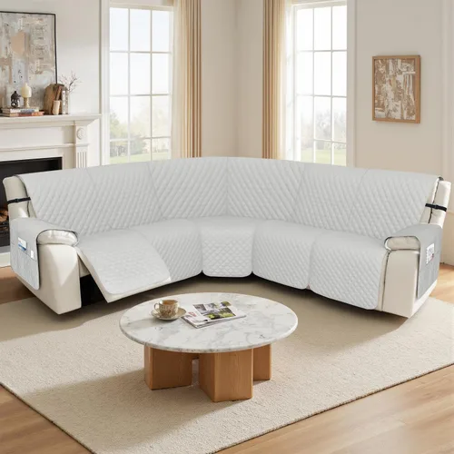 Vista 7 de Arfntevss Fundas de sofá seccional reclinable 100% impermeables en forma de L, funda de sofá para sofá seccional reclinable en forma de L, juego