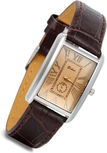 Vista 3 de Lancardo Juego de relojes románticos para parejas, relojes cuadrados, amor para hombres y mujeres, 2 piezas, retro, vintage, caja plateada