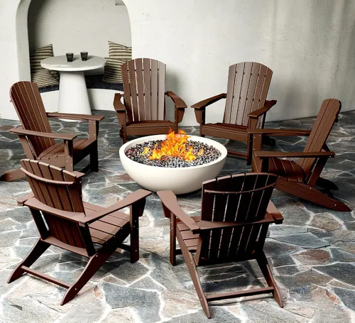 Vista 18 de BRIOPAWS - Set de 2 sillas Adirondack Silla para hoguera Tamaño grande Plástico HDPE Resistente a la intemperie para terraza, piscina al