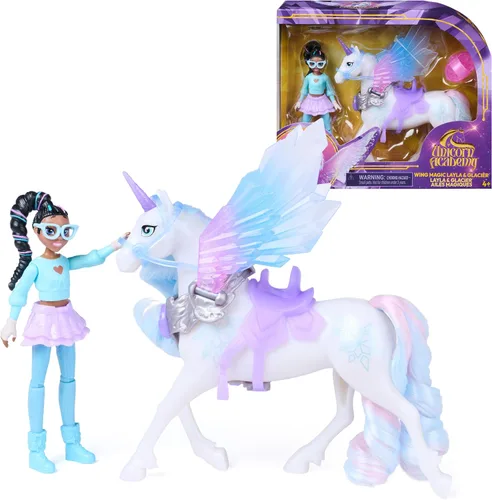 Vista 11 de Unicorn Academy, Wing Magic Ava & Leaf, muñeca posable de 4.5 pulgadas y unicornio de 5 pulgadas con alas, 4 accesorios, muñecas y juguetes