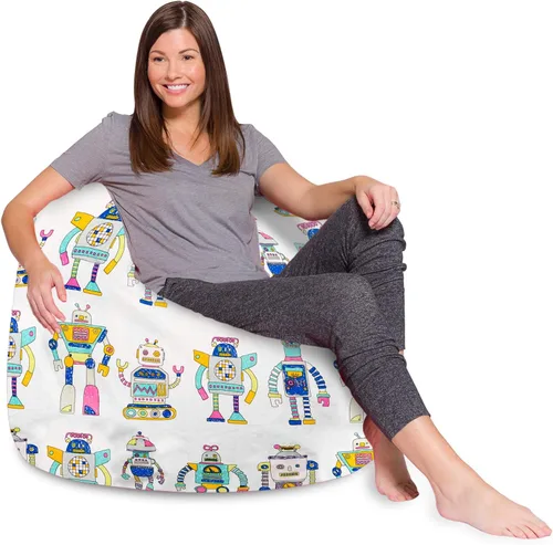 Vista 36 de Posh Beanbags - Sillón puff XL, 48 pulgadas, tela de lona para colorear - Mundo divertido Azul Rey Sólido