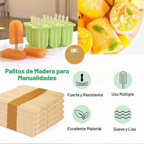 Vista 2 de Perfect Stix - PS-114st-1,000 Palitos de Artesanía de 4.5"/Palitos de Helado/Madera Natural - Caja de 1,000 ct