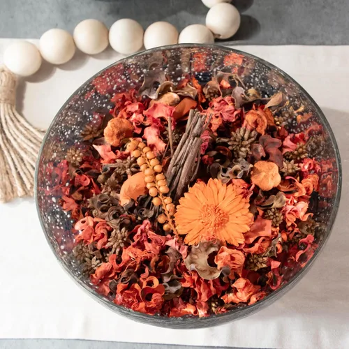 Vista 4 de Bolsa de popurrí con fragancia para decoración del hogar, florero y cuenco de pétalos florales (naranja)