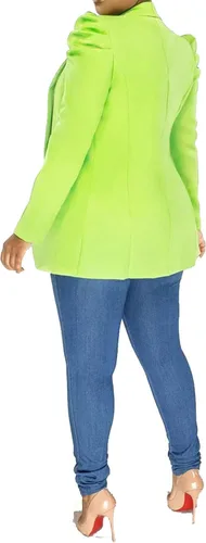 Vista 2 de Chaqueta de moda para mujer, con cuello de solapa de primavera, con botones, chaqueta para mujer, casual, de negocios
