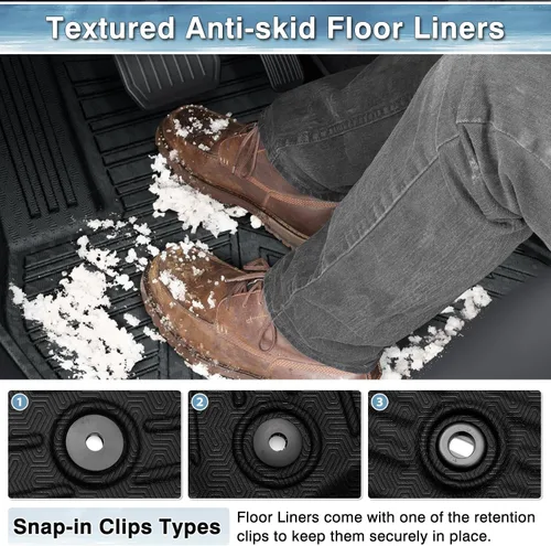 Vista 4 de Mixsuper Alfombrillas Delanteras del Piso Compatibles con Ford F-250/F-350/F-450/F-550 2012-2016, Super Duty con Pedal Elevado del Lado