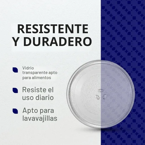Vista 4 de Impresa Placa pequeña de repuesto para microondas – Plato giratorio – Ajuste universal – Compatible con placas de 9.6 pulgadas / 9.6 in – Accesorios