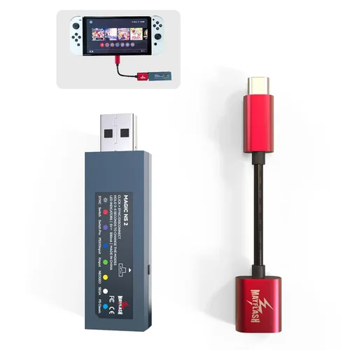 Vista 5 de Mcbazel Mayflash Magic NS 2 - Adaptador USB inalámbrico para interruptorinterruptor OLEDWindowsRaspberry Pi compatible con controladores PS5Xbox