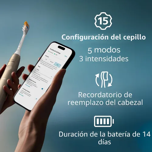 Vista 8 de Philips Sonicare DiamondClean 9900 Prestige Cepillo de Dientes Eléctrico - con tecnología SenseIQ y aplicación avanzada de inteligencia artificial