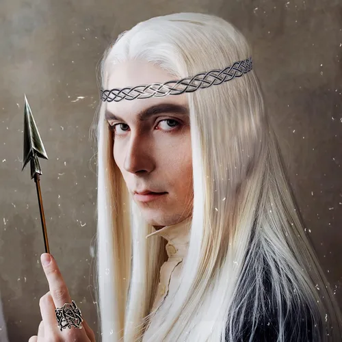Vista 3 de Coteeza Fairy Circlet Medieval Crown Handmade Viking Braided Headpiece Celtic Headband Tiara Silver and Black Renaissance Cosplay fashion Hair