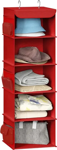 Vista 14 de Simple Houseware Organizador de armario colgante de 5 estantes, color negro