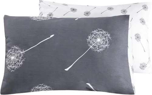 Vista 10 de YuHeGuoJi Fundas de almohada florales tamaño Queen 100% algodón, juego de 2 fundas de almohada azules y blancas, fundas de almohada decorativas