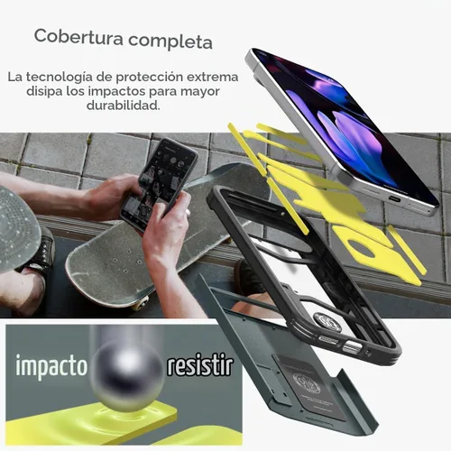 Vista 3 de Spigen Tough Armor - Funda diseñada para Pixel 9 Pro XL (2024) [Protección de grado militar] [Soporte con patas] - Verde abismo