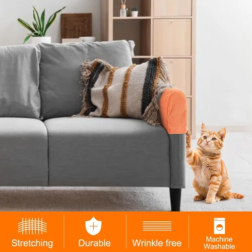 Vista 4 de uxcell Fundas elásticas para reposabrazos antideslizantes para sillas, sofás, fundas de brazo para sofá reclinable, 1 juego con pasadores giratorios