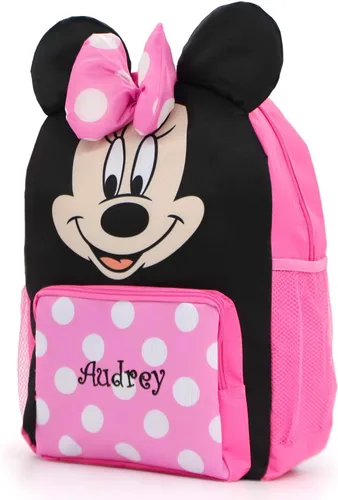 Vista 3 de DIBSIES Mochila de personajes con licencia personalizada 16 pulgadas Minnie Mouse Mochila