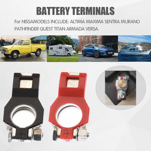 Vista 5 de Conector de terminal de batería, universal para coche, furgonetas, SUV, camiones, 243407F000 243407F001 (1 par)