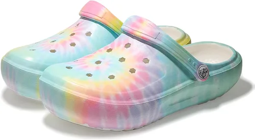 Vista 10 de Zuecos de mujer con estampado tie-dye, ligeros, de jardín, fáciles de poner, baratos, zapatillas/sandalias/zapatos para el agua