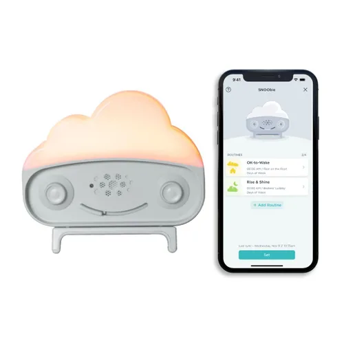 Vista 8 de Happiest Baby SNOObie - Máquina inteligente de ruido blanco, máquina de sonido portátil para bebés con luz nocturna, 12 sonidos relajantes