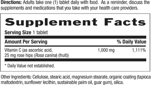 Vista 4 de Country Life Vitamina C 1000 mg con escaramujos - Suplemento de apoyo inmunológico de liberación temporal - Protección antioxidante - Vegano, sin
