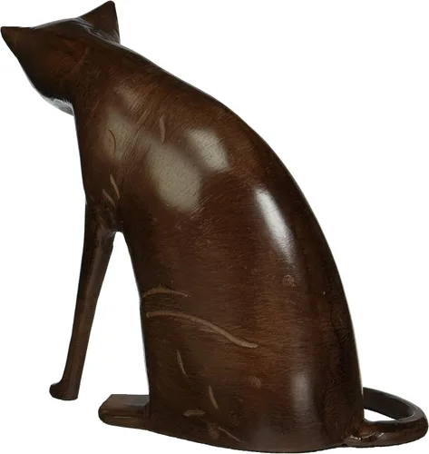 Vista 2 de Achla Designs Coy Cat, Estatua de animales de jardín