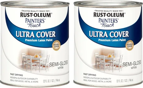 Vista 67 de Rust-Oleum 1976502 Painter's Touch - Pintura de látex, cuarto de galón, negro plano, 32 onzas líquidas, (paquete de 1)