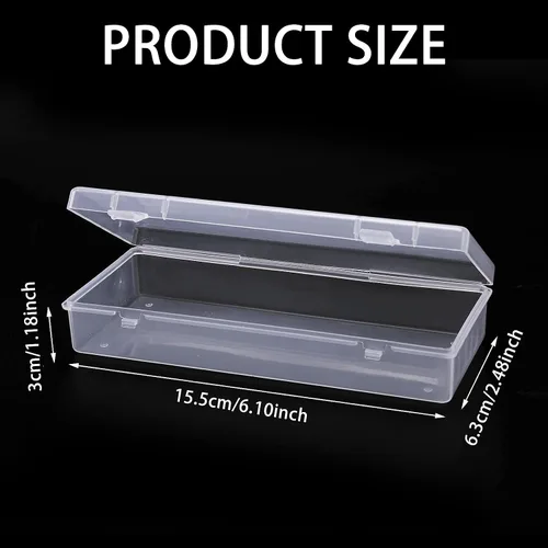 Vista 2 de WLLHYF Paquete de 3 recipientes de almacenamiento pequeños de plástico con tapas con bisagras, caja rectangular de plástico transparente