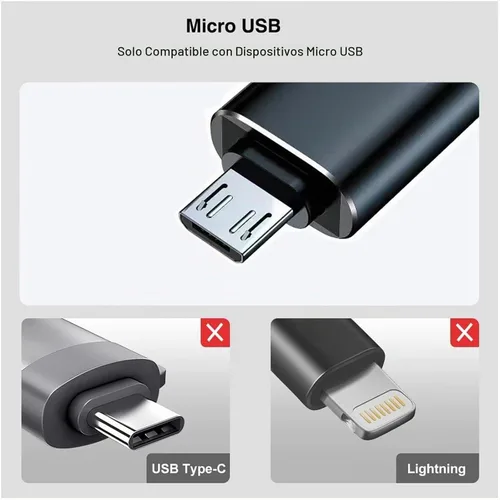 Vista 5 de Paquete de 5 adaptadores Micro USB a USB OTG, adaptador micro USB 2.0 Carga, transferencia de datos, para S7 LG, ratón, unidad flash, teclado Negro