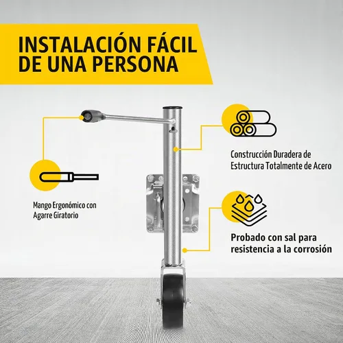 Vista 4 de MaxxHaul - 70148 - Gato hidráulico para remolques con elevador suspenso de 10" con una rueda, 1000 lb. de capacidad