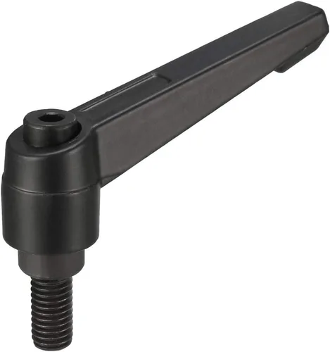 Vista 7 de uxcell Mango M6 x 1.575 in Palanca de sujeción ajustable Rosca Botón de trinquete Macho Roscado Perillas de tornillo giratorio Pernos con palanca