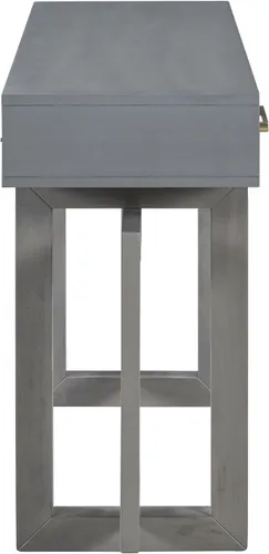 Vista 8 de Quarte Elegante mesa consola con tres cajones de almacenamiento, mesa de sofá extra larga para entrada, pasillo, sala de estar, vestíbulo, pasillo