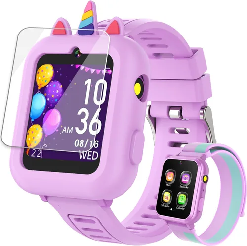 Vista 9 de Reloj inteligente para niños con caja de reloj, Negro, Pequeño, Negro