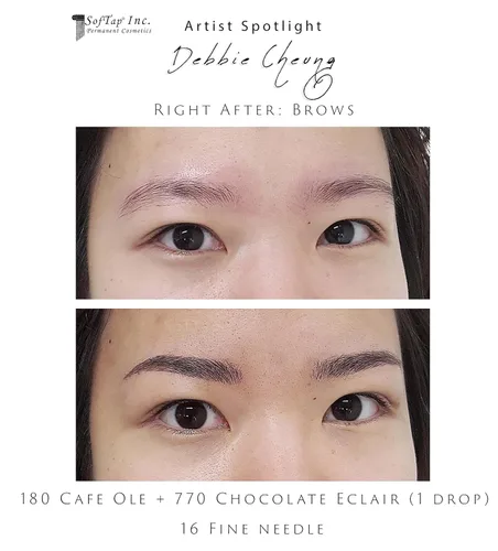 Vista 3 de SofTap® - Tinta Microblading para cejas y delineador de ojos pigmento Pigmento PMU marrón cálido oscuro (café Ole) para nano cejas, máquina