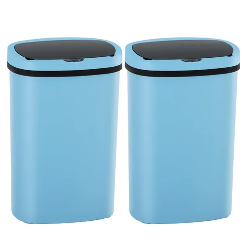 Vista 23 de PayLessHere Bote de basura de plástico de 13 galones Negro Tapa automática sin contacto con sensor de movimiento Bote de basura de cocina