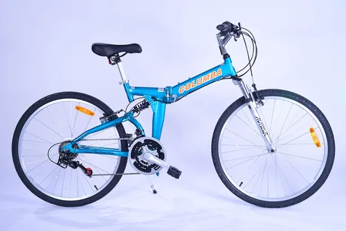 Vista 4 de Columba Bicicleta plegable de aleación de 26 pulgadas con 18 velocidades y doble suspensión
