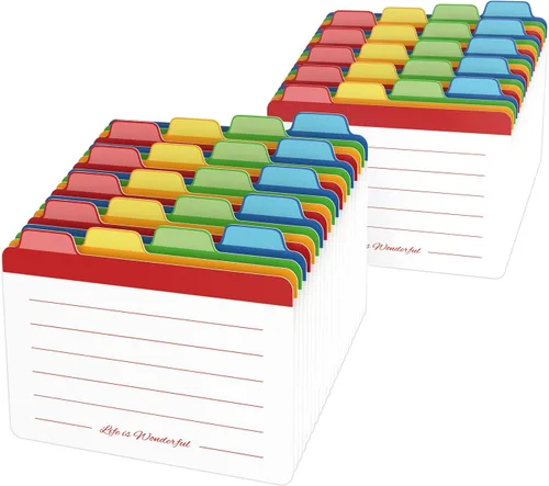 Vista 7 de Neando Divisores de Tarjetas de Visita de 2 x 3.5 pulgadas, guía de tarjetas de nombre en blanco, tarjetas de notas con pestañas de corte 1/4, papel