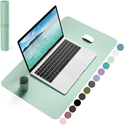 Vista 42 de YSAGi Alfombrilla de Escritorio de Cuero Antideslizante, Alfombrilla de Teclado para Escritorio de Computadora Portátil Impermeable, Protector