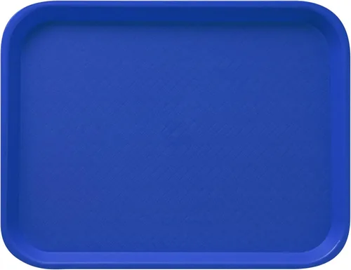 Vista 10 de Restaurantware RW Base - Bandejas de comida rápida de 10 x 14 pulgadas, 10 bandejas resistentes para cafetería, bandejas de plástico azul ligeras