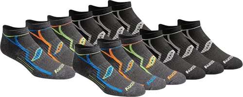 Vista 13 de Saucony Calcetines invisibles Rundry Bolt Performance para hombre, disponibles en tallas M-XXL (6, 12, 18 pares)