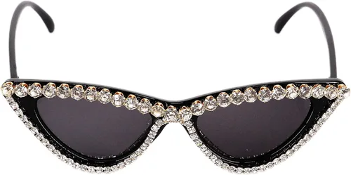 Vista 3 de Naimo Gafas de sol brillantes de cristal ojo de gato con protección UV y diamantes de imitación