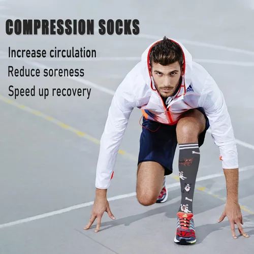 Vista 3 de CTHH 57 pares de calcetines de compresión para mujeres y hombres, medias de compresión para apoyo, correr, atletismo, enfermería, viajes