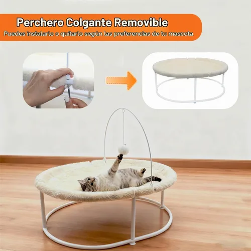 Vista 5 de Hamaca elevada para gatos, uso en todas las estaciones para gatos grandes y perros pequeños