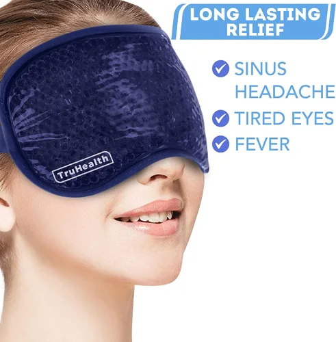 Vista 5 de Máscaras de gel para ojos calientes y fríos, paquete de hielo reutilizable aprobado por la FSA HSA que proporciona alivio del dolor de hielo y calor