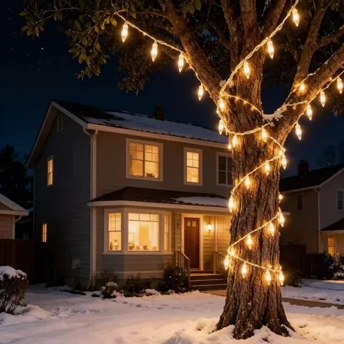 Vista 8 de 100 luces LED de Navidad de color blanco cálido, tira de luces con cable blanco de 35 pies, certificación UL, calidad comercial, para árboles