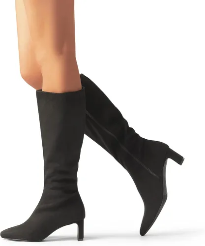 Vista 6 de DREAM PAIRS Botas de moda con tacón grueso y cremallera lateral para mujer