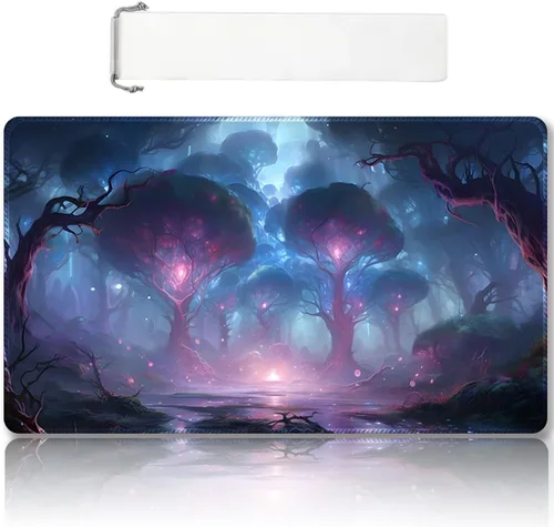 Vista 42 de Tapete de juego MTG cosido de alta calidad con zonas y parte trasera de goma antideslizante, tapete de juego TCG para MTG y otros juegos de cartas