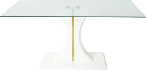 Vista 4 de Mesa de cristal de estilo moderno, elegante diseño transparente, base de soporte, sólida, materiales seleccionados hechos de muebles de moda